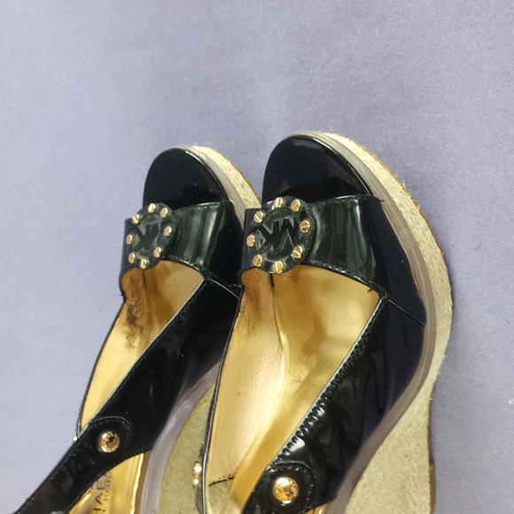 Michael Kors Black & Clear Platform Espadrilles Shoes - Picture 3 of 10